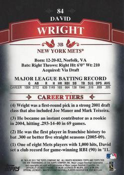 2011 Topps Tier One - Black #84 David Wright Back