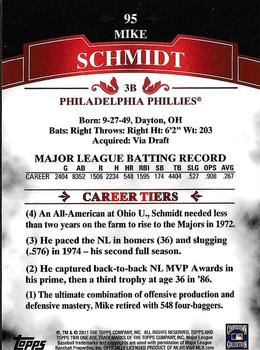 2011 Topps Tier One - Gold #95 Mike Schmidt Back