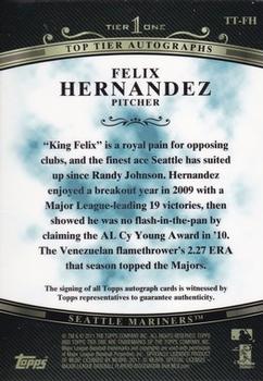 2011 Topps Tier One - Top Tier Autographs #TT-FH Felix Hernandez Back