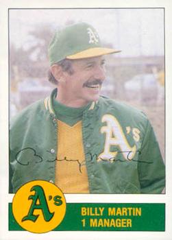 1982 Granny Goose Oakland Athletics Facsimile Signatures #NNO Billy Martin Front