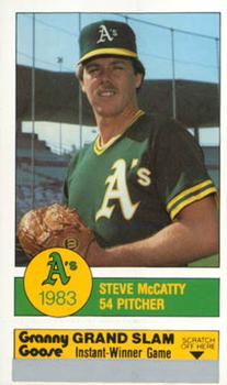 1983 Granny Goose Oakland Athletics #NNO Steve McCatty Front