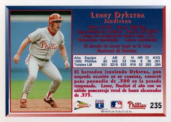 1993 Pacific Spanish #235 Lenny Dykstra Back