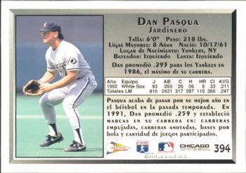 1993 Pacific Spanish #394 Dan Pasqua Back