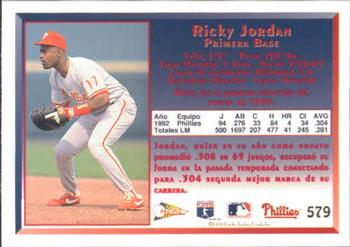 1993 Pacific Spanish #579 Ricky Jordan Back