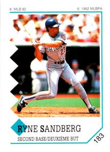 1992 Panini Stickers (Canadian) #183 Ryne Sandberg Front