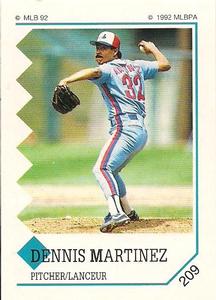 1992 Panini Stickers (Canadian) #209 Dennis Martinez Front