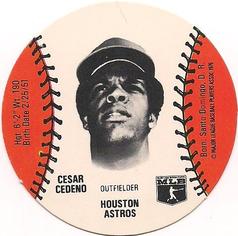 1978 Wiffle Ball Discs #NNO Cesar Cedeno Front