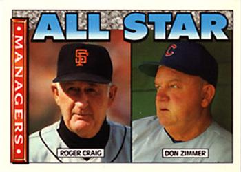 1990 Topps TV All-Stars #66 Roger Craig / Don Zimmer Front