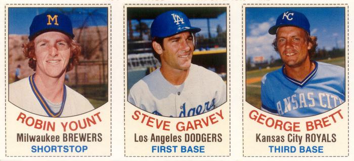 1977 Hostess - Panels #34-36 Robin Yount / Steve Garvey / George Brett Front