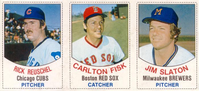 1977 Hostess - Panels #103-105 Rick Reuschel / Carlton Fisk / Jim Slaton Front