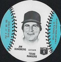 1977 Burger Chef Fun Meal Discs #NNO Jim Sundberg Front