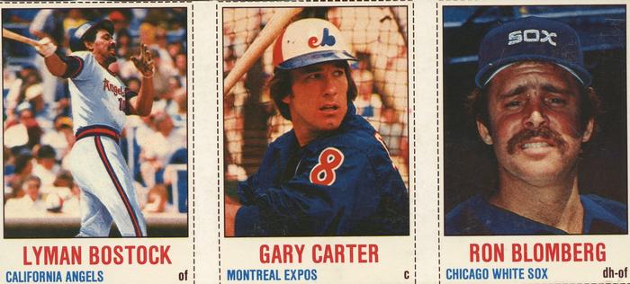 1978 Hostess - Panels #145-147 Lyman Bostock / Gary Carter / Ron Blomberg Front