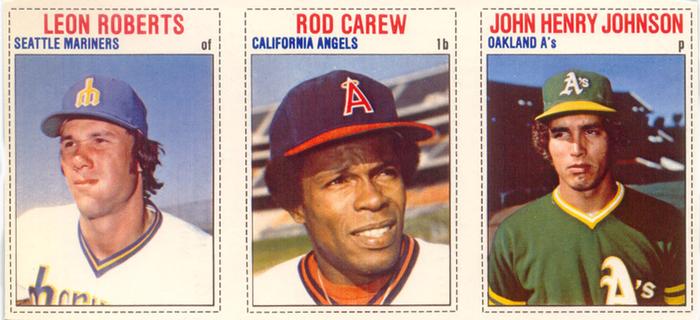 1979 Hostess - Panels #37/38/39 Leon Roberts / Rod Carew / John Henry Johnson Front