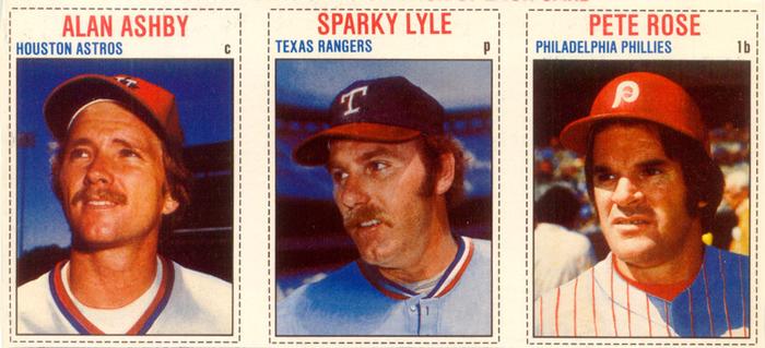 1979 Hostess - Panels #142-144 Alan Ashby / Sparky Lyle / Pete Rose Front