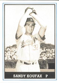 1980 TCMA 1959 Los Angeles Dodgers Black & White #030 Sandy Koufax Front