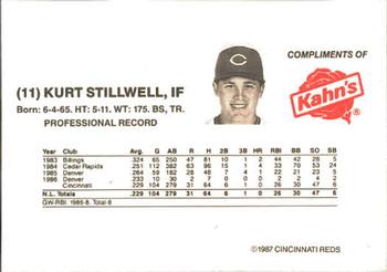 1987 Kahn's Cincinnati Reds #NNO Kurt Stillwell Back