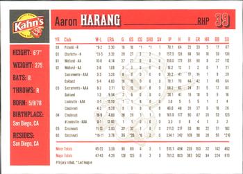 2007 Kahn's Cincinnati Reds #NNO Aaron Harang Back
