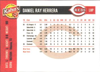 2010 Kahn's Cincinnati Reds #NNO Daniel Ray Herrera Back