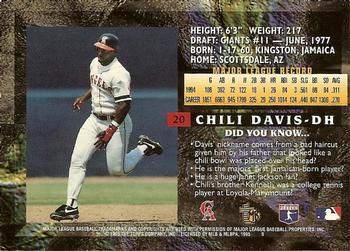 1995 Topps Embossed #20 Chili Davis Back