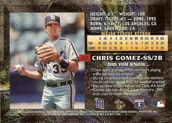1995 Topps Embossed #42 Chris Gomez Back