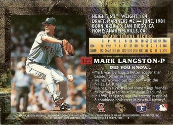 1995 Topps Embossed #122 Mark Langston Back