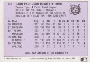 1990 ProCards AAA #147 Dann Howitt Back