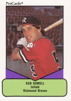 1990 ProCards AAA #412 Ken Dowell Front