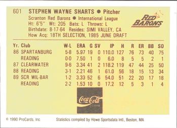 1990 ProCards #601 Steve Sharts Back