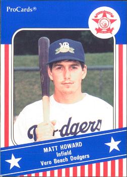 1991 ProCards Florida State League All-Stars #FSL39 Matt Howard Front