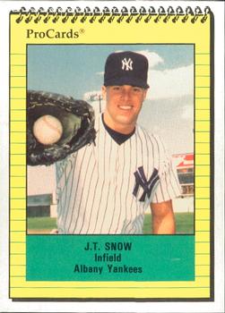 1991 ProCards #1017 J.T. Snow Front