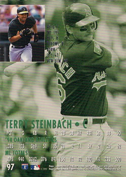 1995 Ultra #97 Terry Steinbach Back