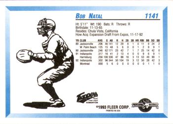 Rob Natal autographed baseball card (Florida Marlins) 1995 Topps #192