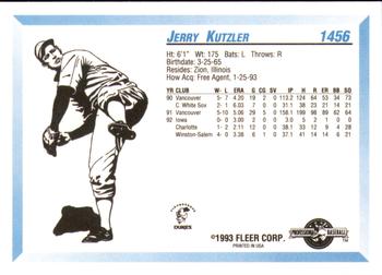 1993 Fleer ProCards #1456 Jerry Kutzler Back