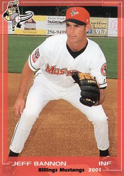 2001 Grandstand Billings Mustangs #NNO Jeff Bannon Front