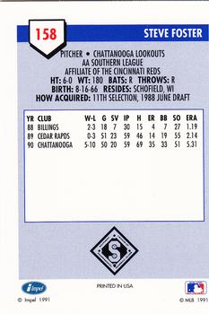 1991 Line Drive AA #158 Steve Foster Back