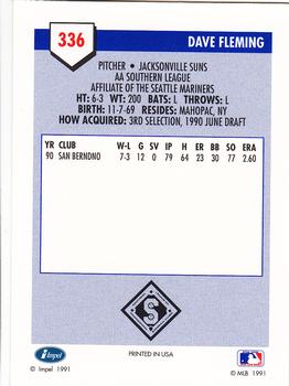 1991 Line Drive AA #336 Dave Fleming Back