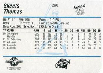 1995 Fleer ProCards #290 Skeets Thomas Back