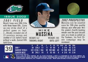 2002 Topps eTopps #39 Mike Mussina Back