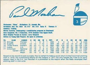 1978 Indianapolis Indians #3 Paul Moskau Back