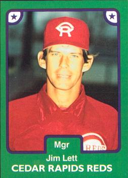 1984 TCMA Cedar Rapids Reds #12 Jim Lett Front