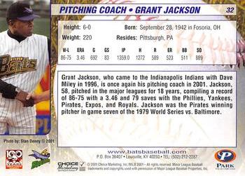 2001 Choice Louisville RiverBats #32 Grant Jackson Back