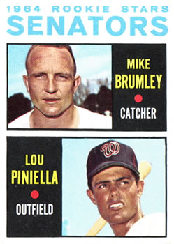 1964 Topps #167 Senators 1964 Rookie Stars (Mike Brumley / Lou Piniella) Front