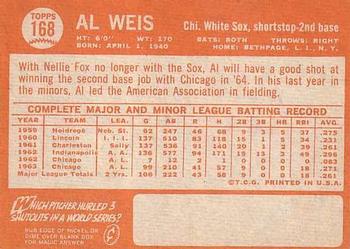 1964 Topps #168 Al Weis Back