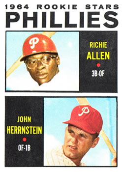 1964 Topps #243 Phillies 1964 Rookie Stars (Richie Allen / John Herrnstein) Front