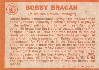 1964 Topps #506 Bobby Bragan Back