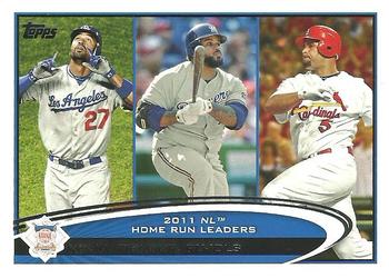 2012 Topps #77 2011 NL Home Run Leaders (Matt Kemp / Prince Fielder / Albert Pujols) Front