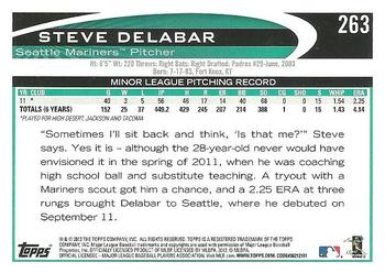 2012 Topps #263 Steve Delabar Back