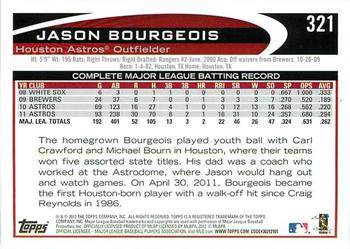 2012 Topps - Gold Sparkle #321 Jason Bourgeois Back