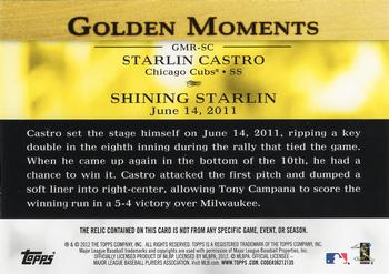 2012 Topps - Golden Moments Relics #GMR-SC Starlin Castro Back