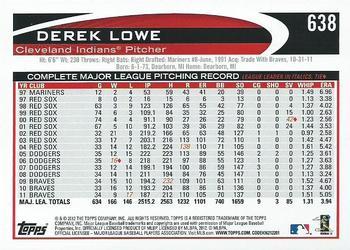 2012 Topps - Red #638 Derek Lowe Back